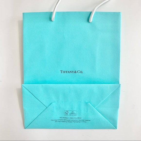 TIFFANY & CO | SIGNATURE CLASSIC AUTHENTIC PAPER BAG PACKAGING “TIFFANY BLUE” - Picture 4 of 6